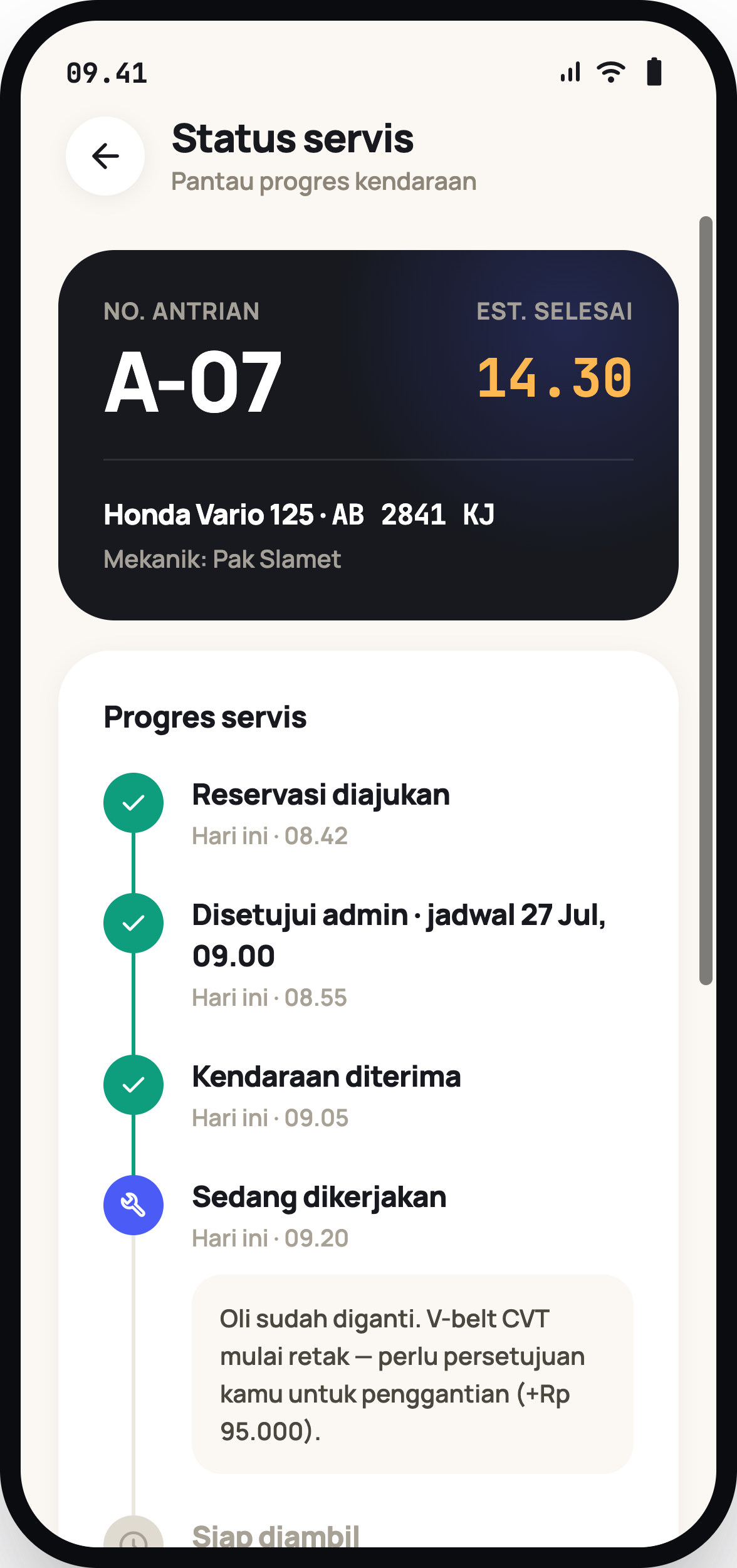 Status Servis