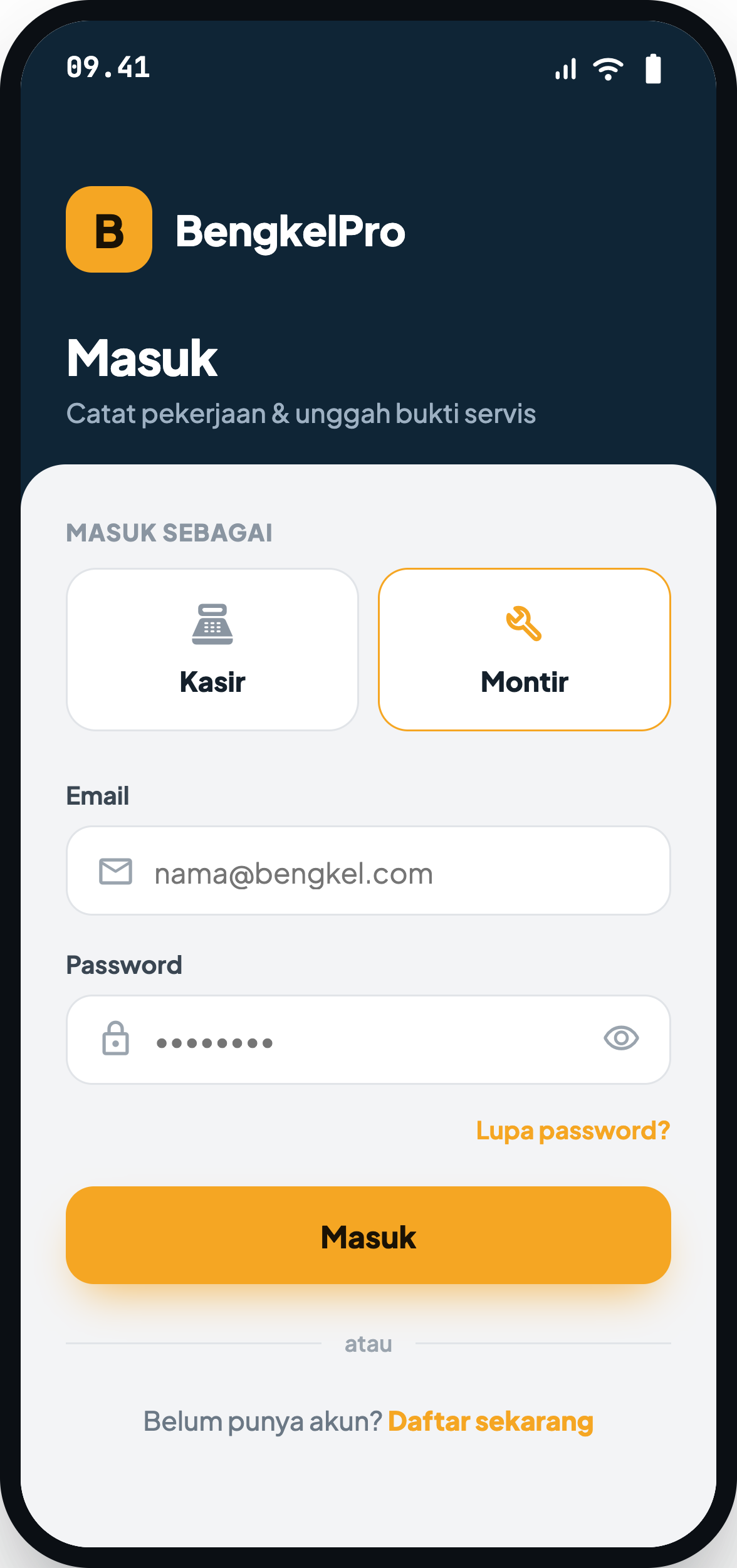 Login Montir