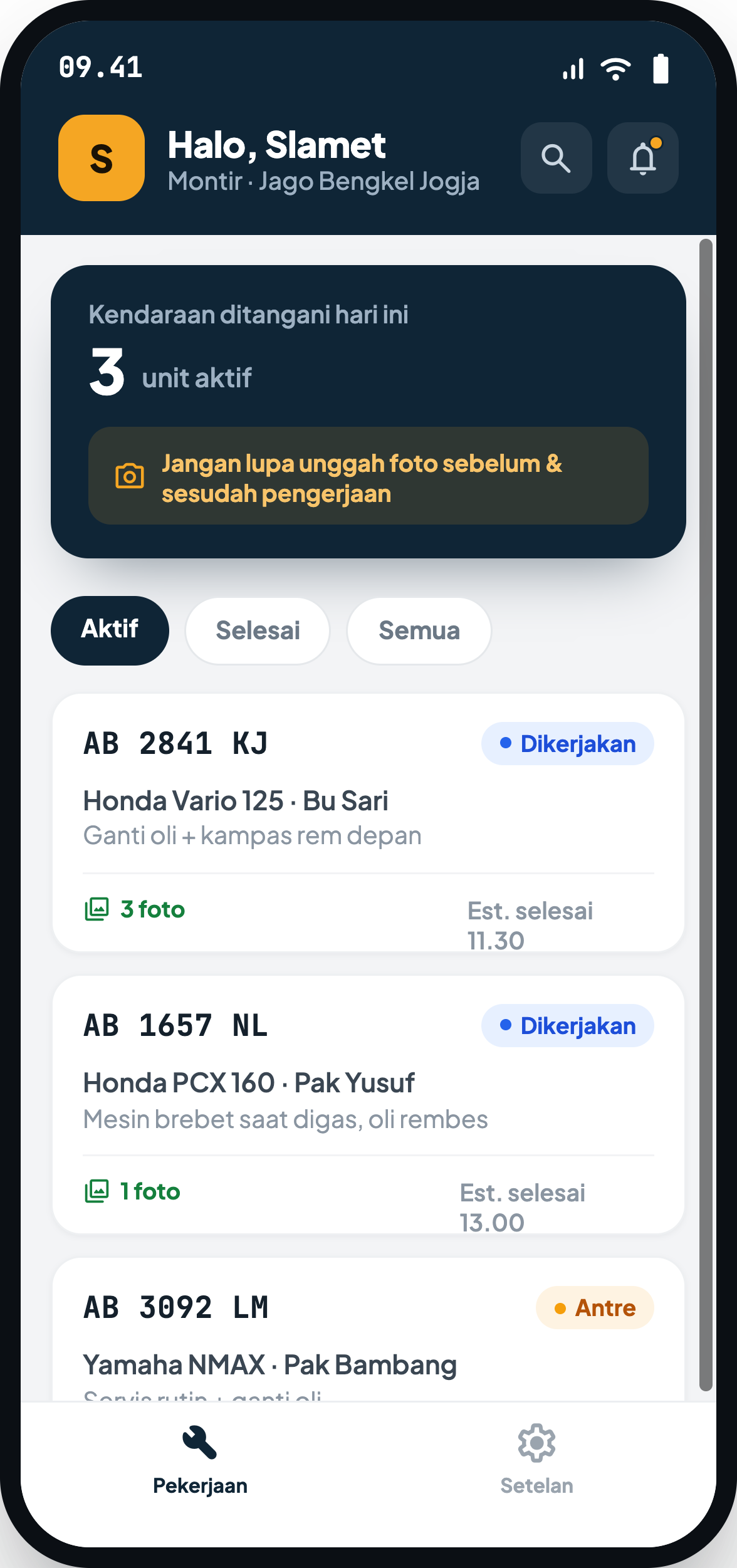 Daftar Pekerjaan