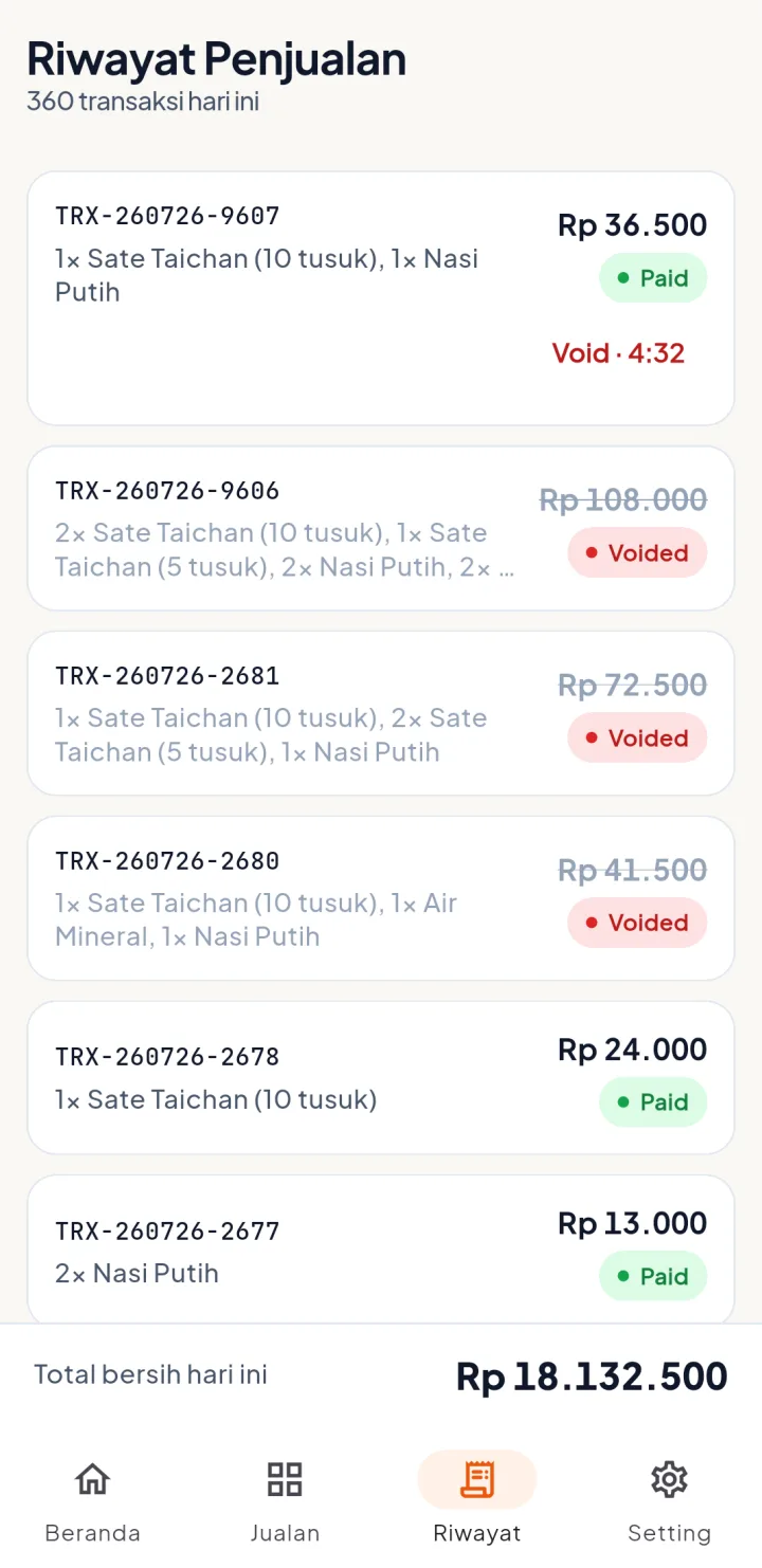 Tampilan BazarPay: Salah input bisa dibatalkan, dalam batas waktu.
