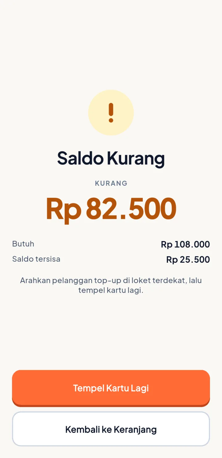 Tampilan BazarPay: Kurang berapa, langsung jelas.