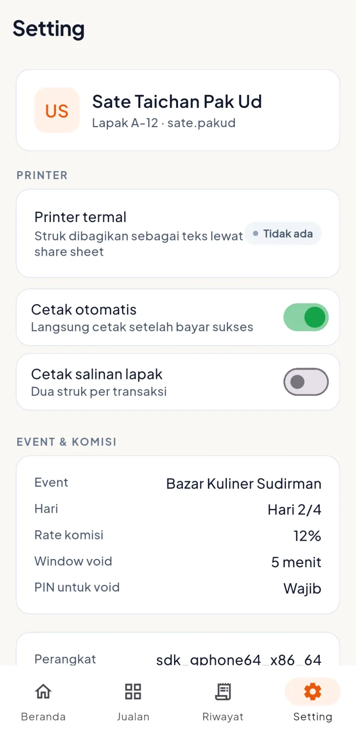 BazarPay — pos setting