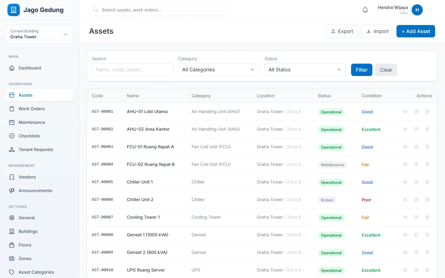 Sistem Pengelola Gedung — assets, dashboard web