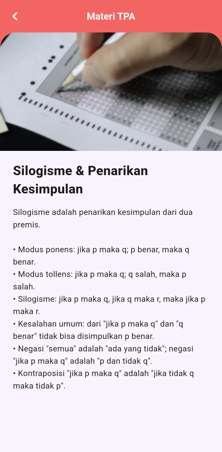 CBT TPA — materi detail, aplikasi HP