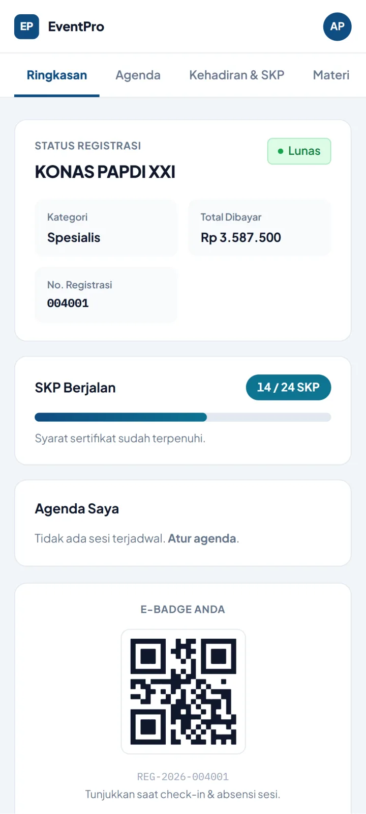 Aplikasi HP EventPro