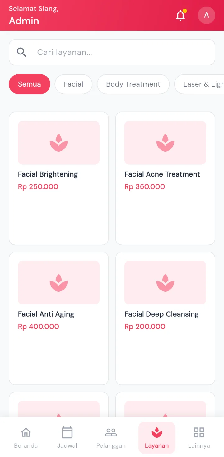 GlowUp Clinic — layanan, aplikasi HP