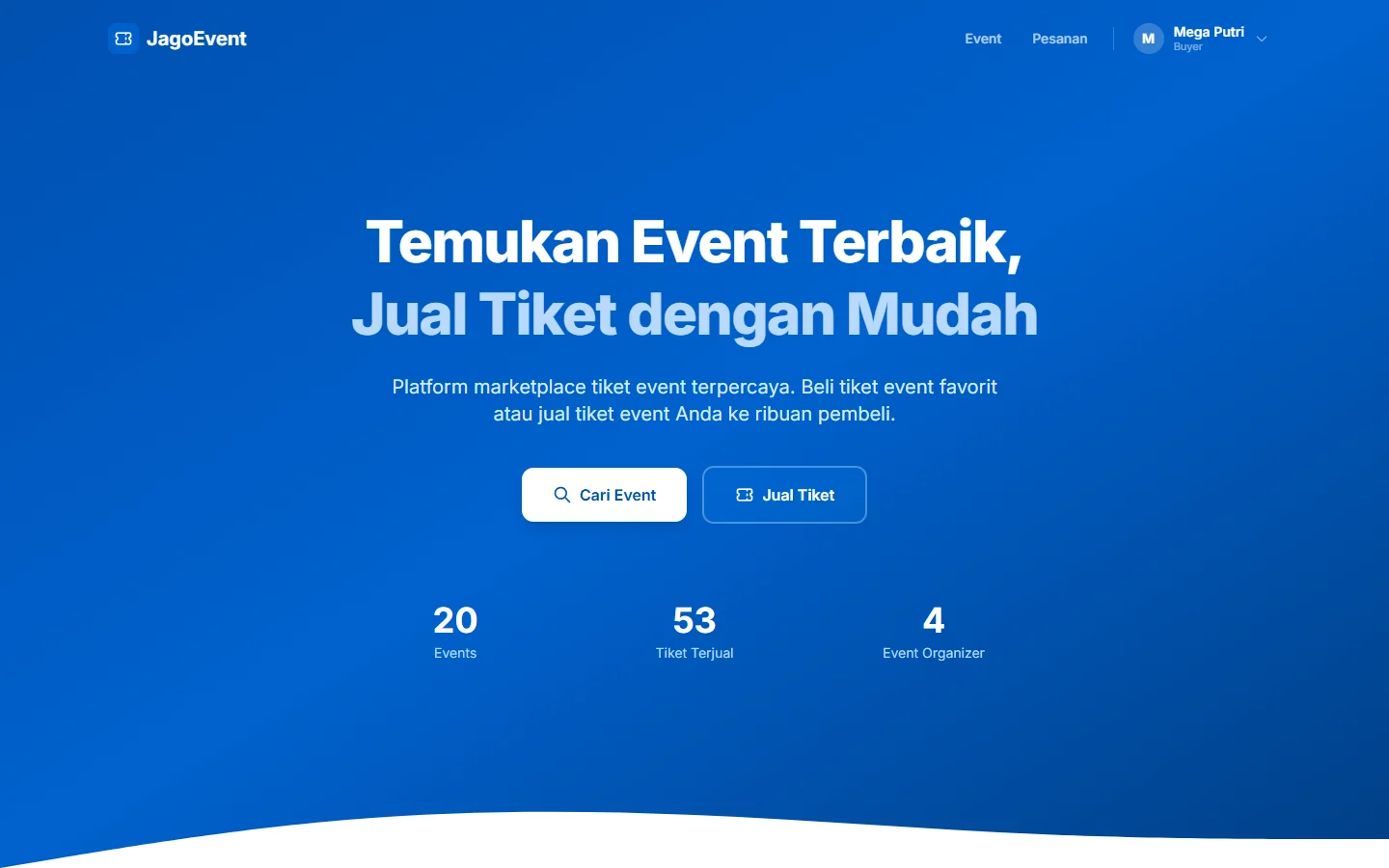 JagoEvent — beranda, dashboard web