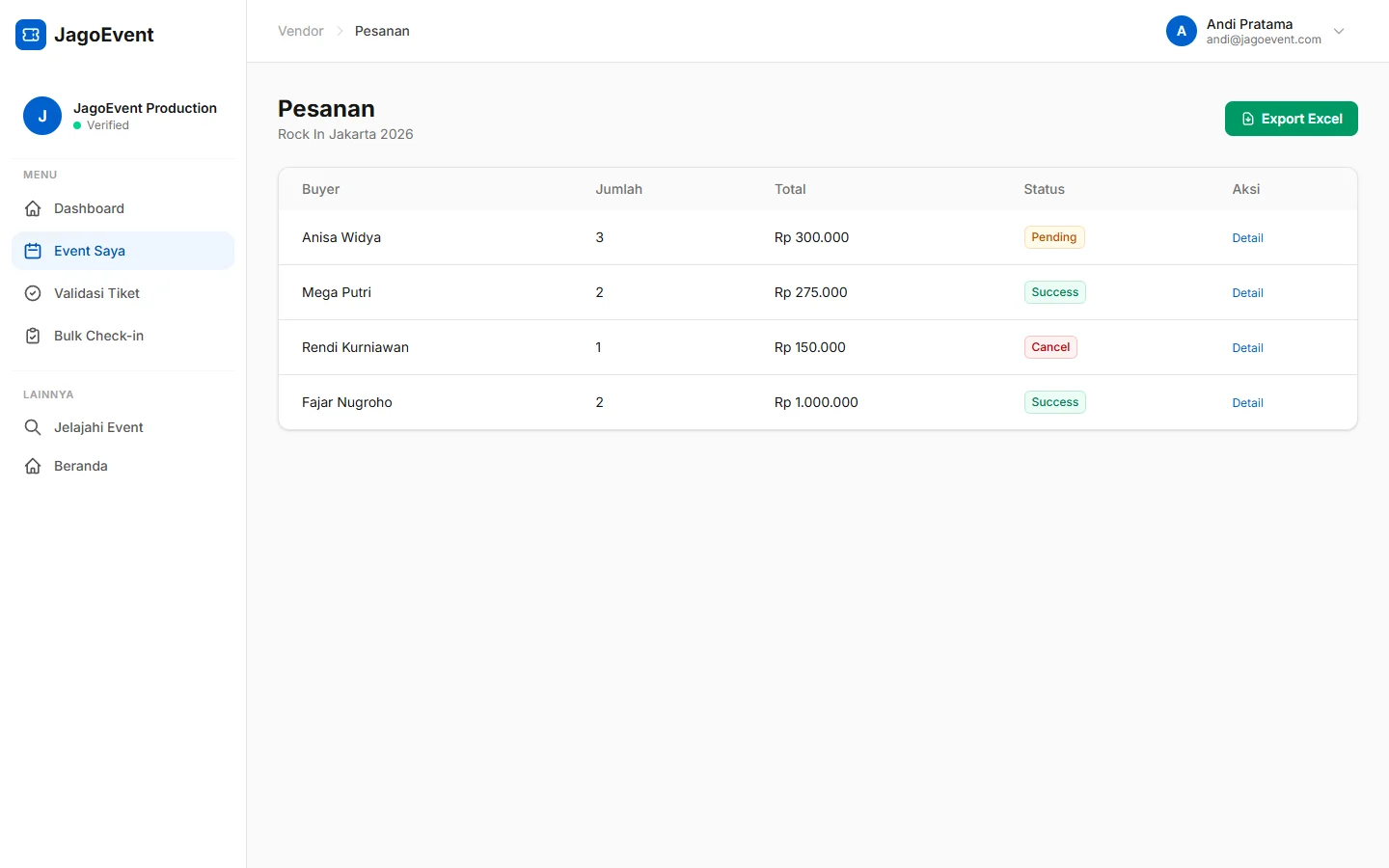 JagoEvent — pesanan event, dashboard web