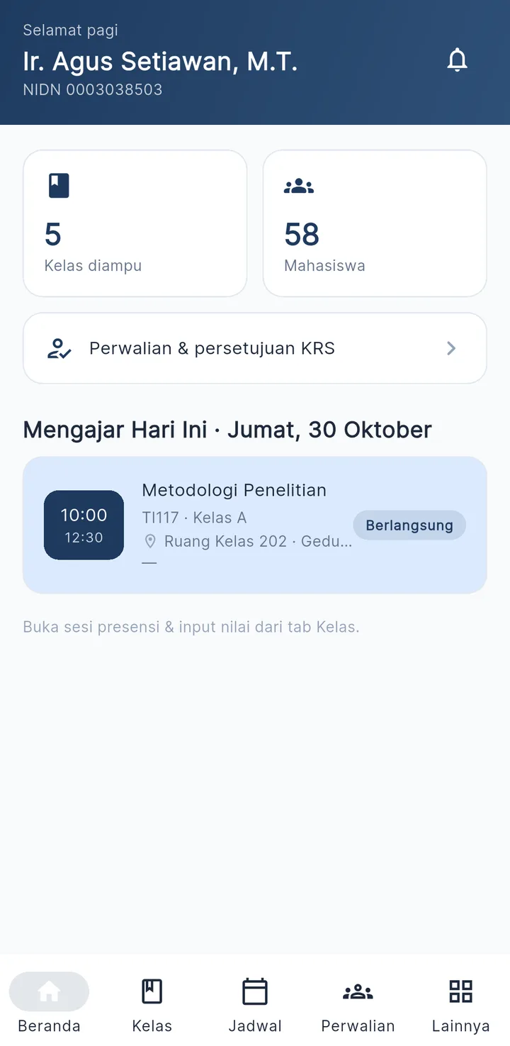 JagoSIAKAD — beranda dosen, aplikasi HP
