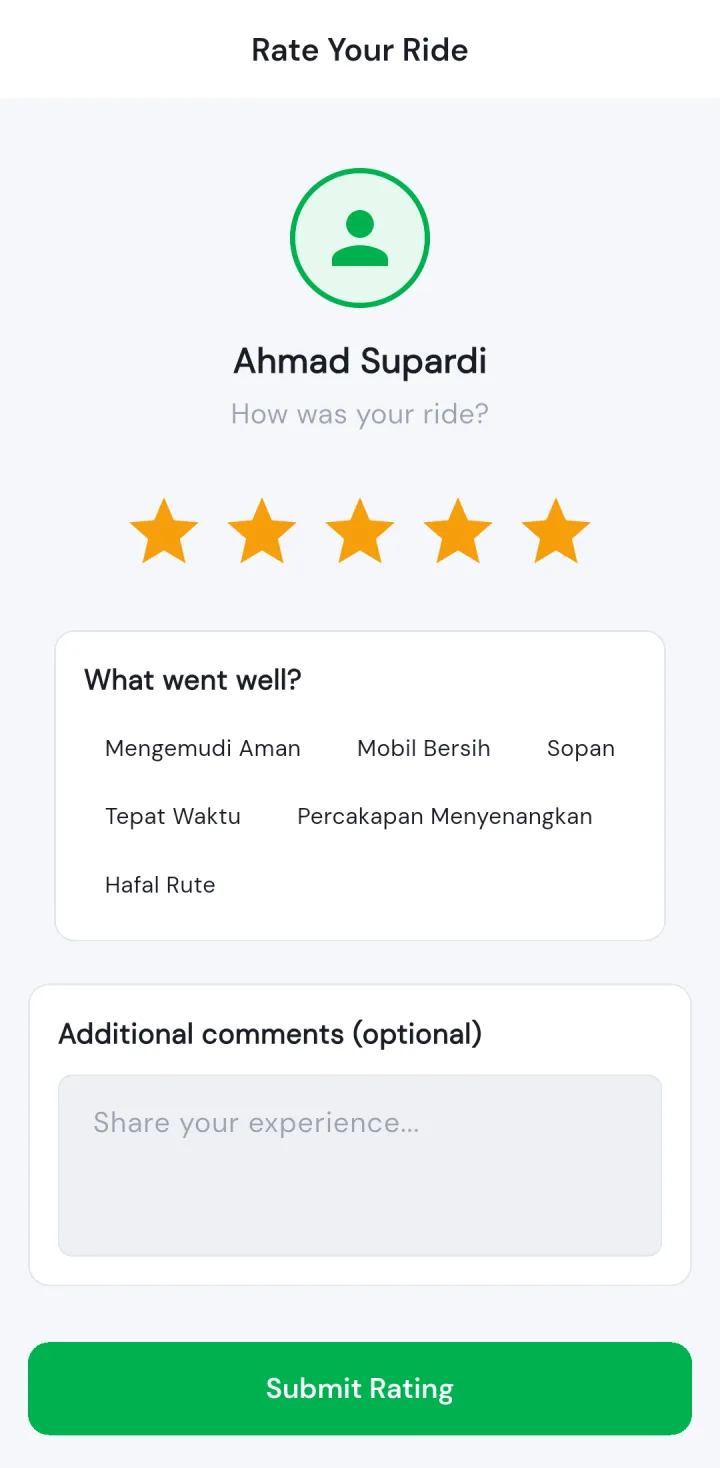 Tampilan JagoTaxi: Posisi driver terlihat sampai perjalanan selesai.