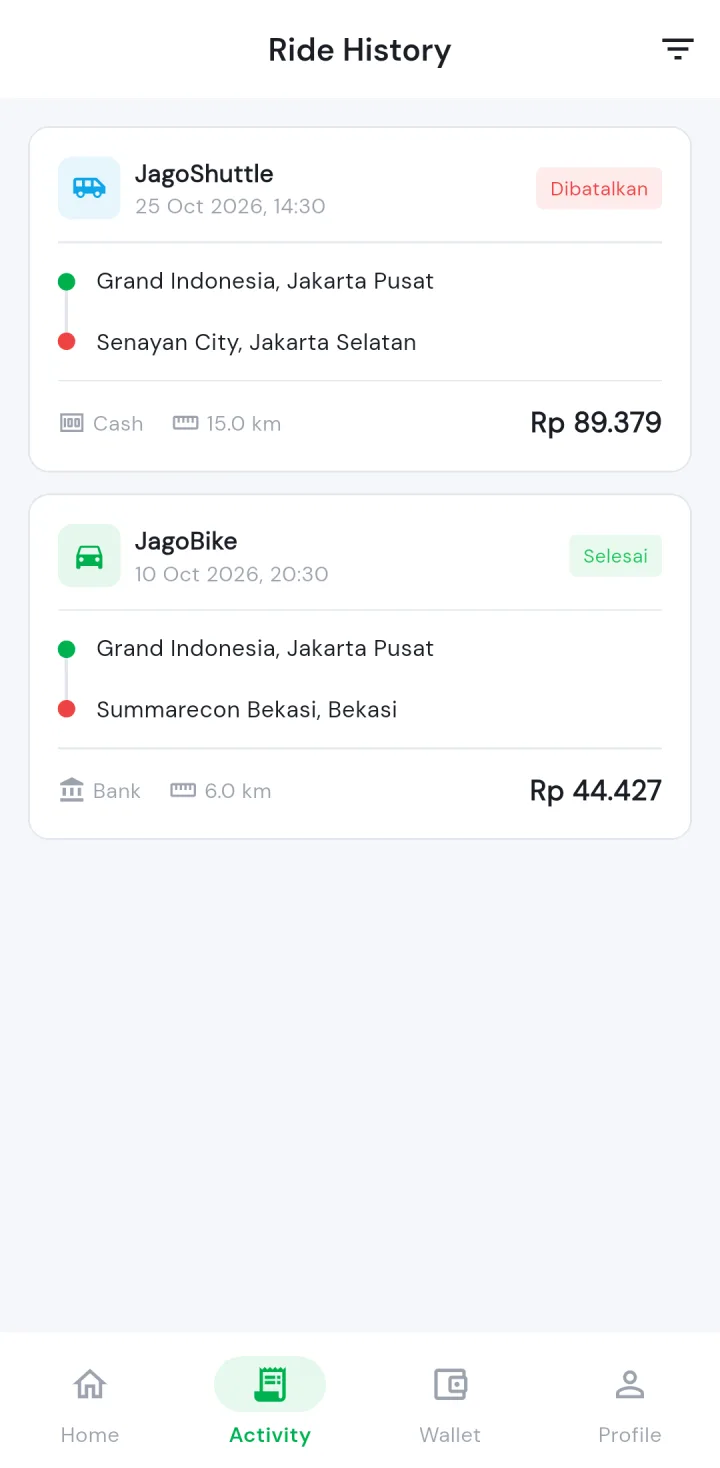 JagoTaxi — riwayat, aplikasi HP