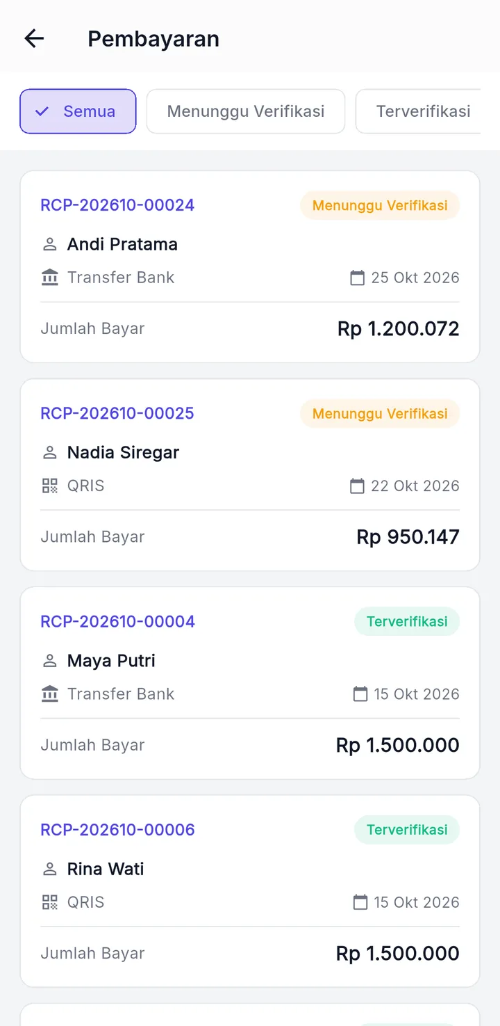 KosPro — pembayaran, aplikasi HP