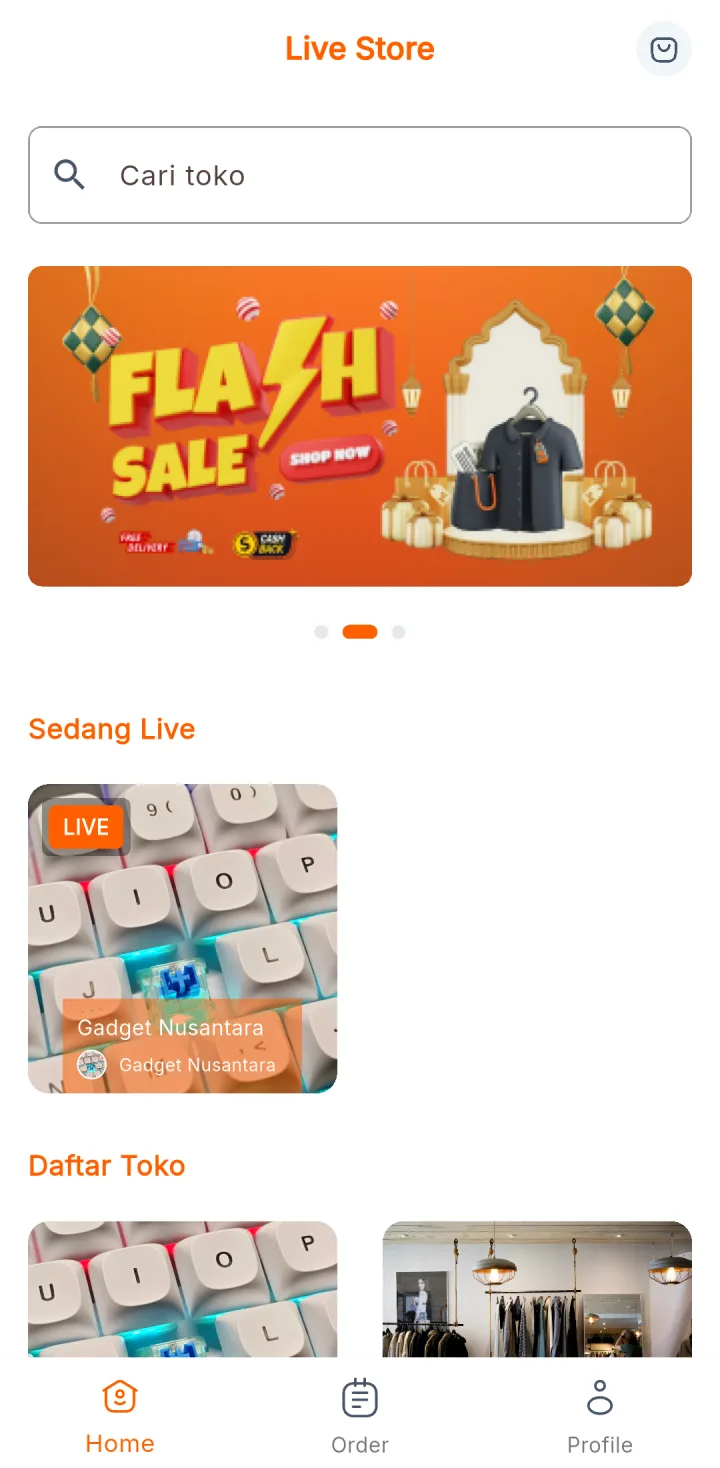 Marketplace Multi-Toko — beranda, aplikasi HP