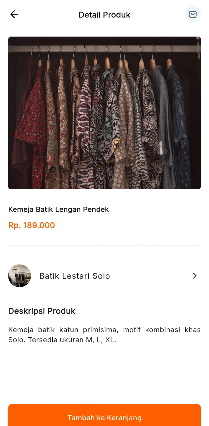 Tampilan Marketplace Multi-Toko: Setiap toko punya etalasenya sendiri.
