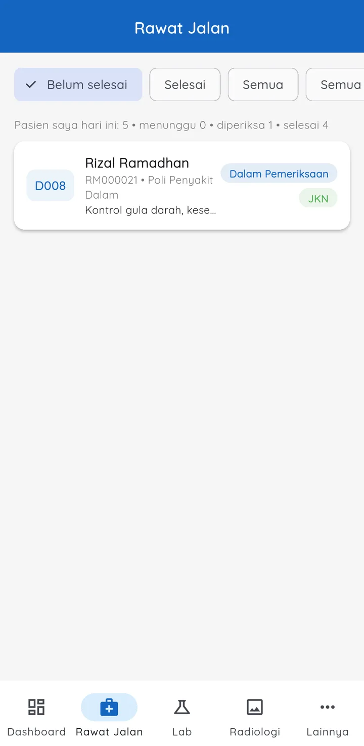 MediPro Rumah Sakit — dokter worklist, aplikasi HP