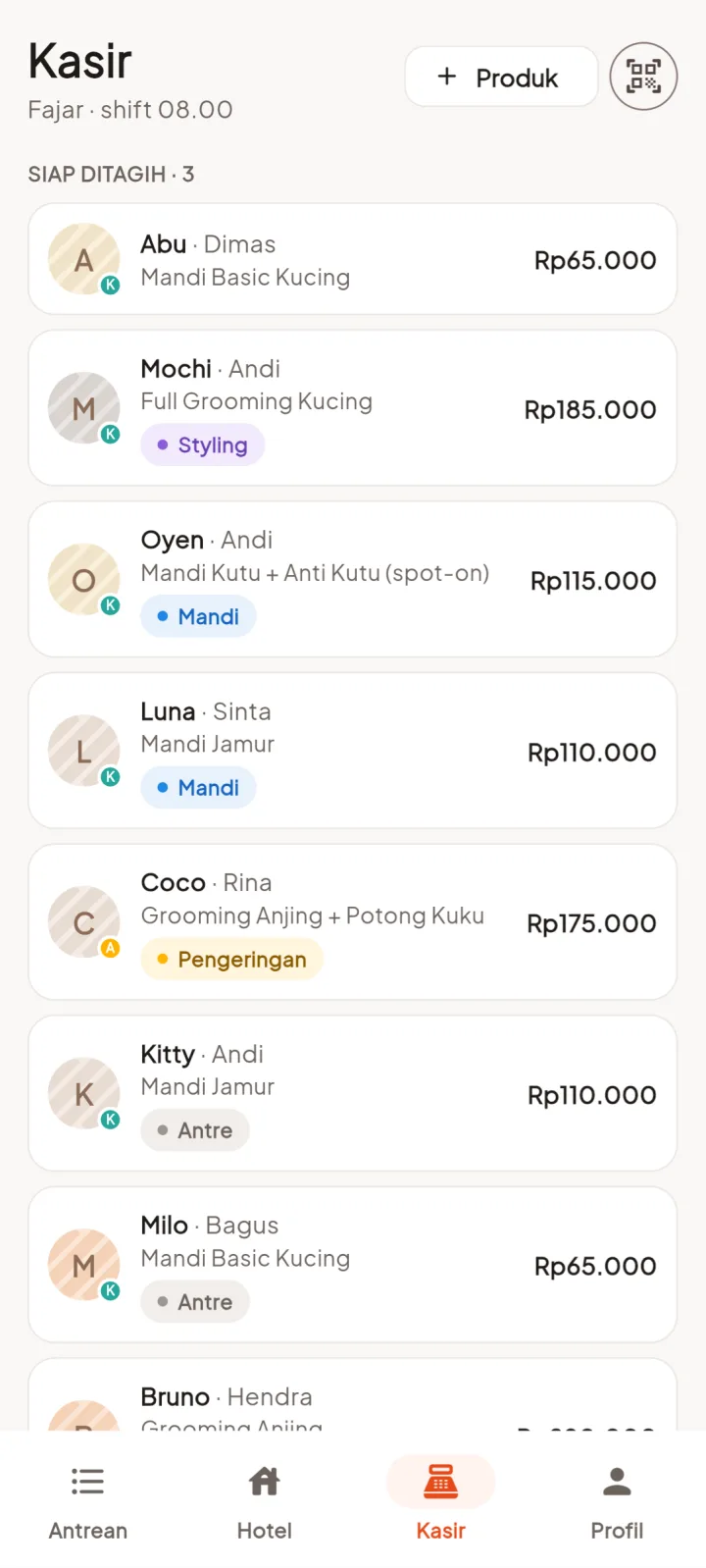 PetPro — hp staf kasir