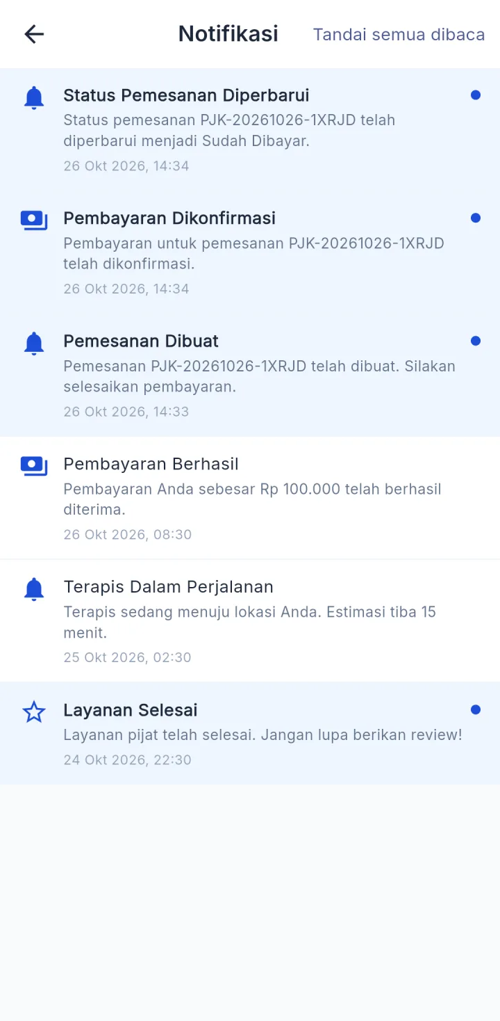 PijatKu — notifikasi, aplikasi HP