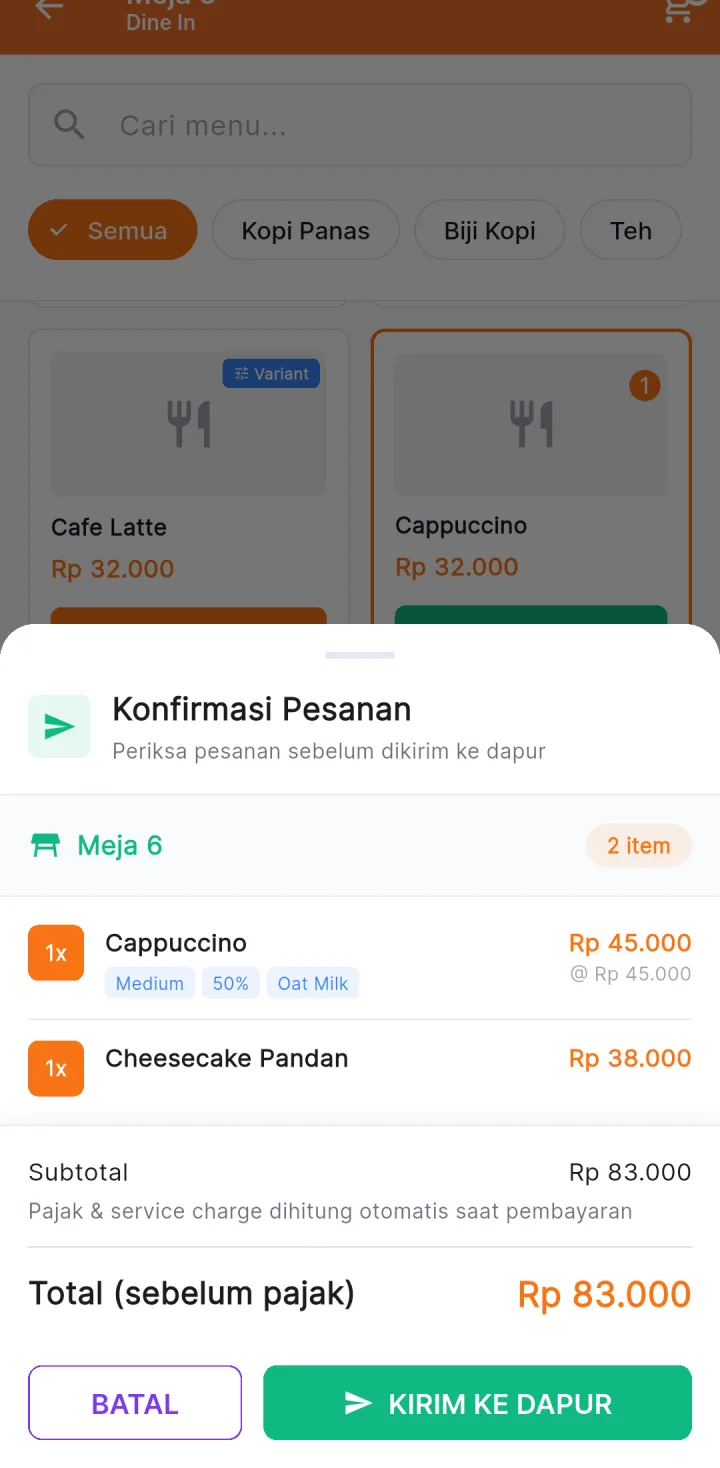 Aplikasi HP POS Resto & Kafe