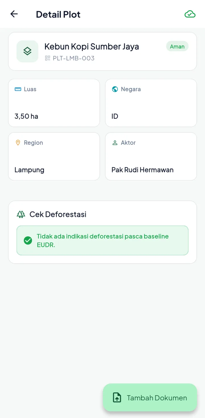 RimbaLink — detail plot, aplikasi HP
