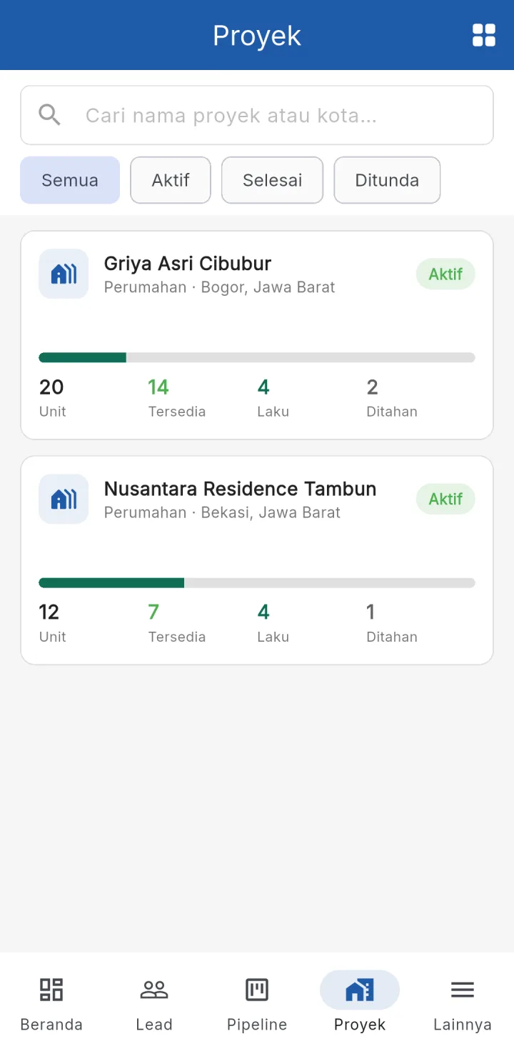 RumahPro — proyek, aplikasi HP