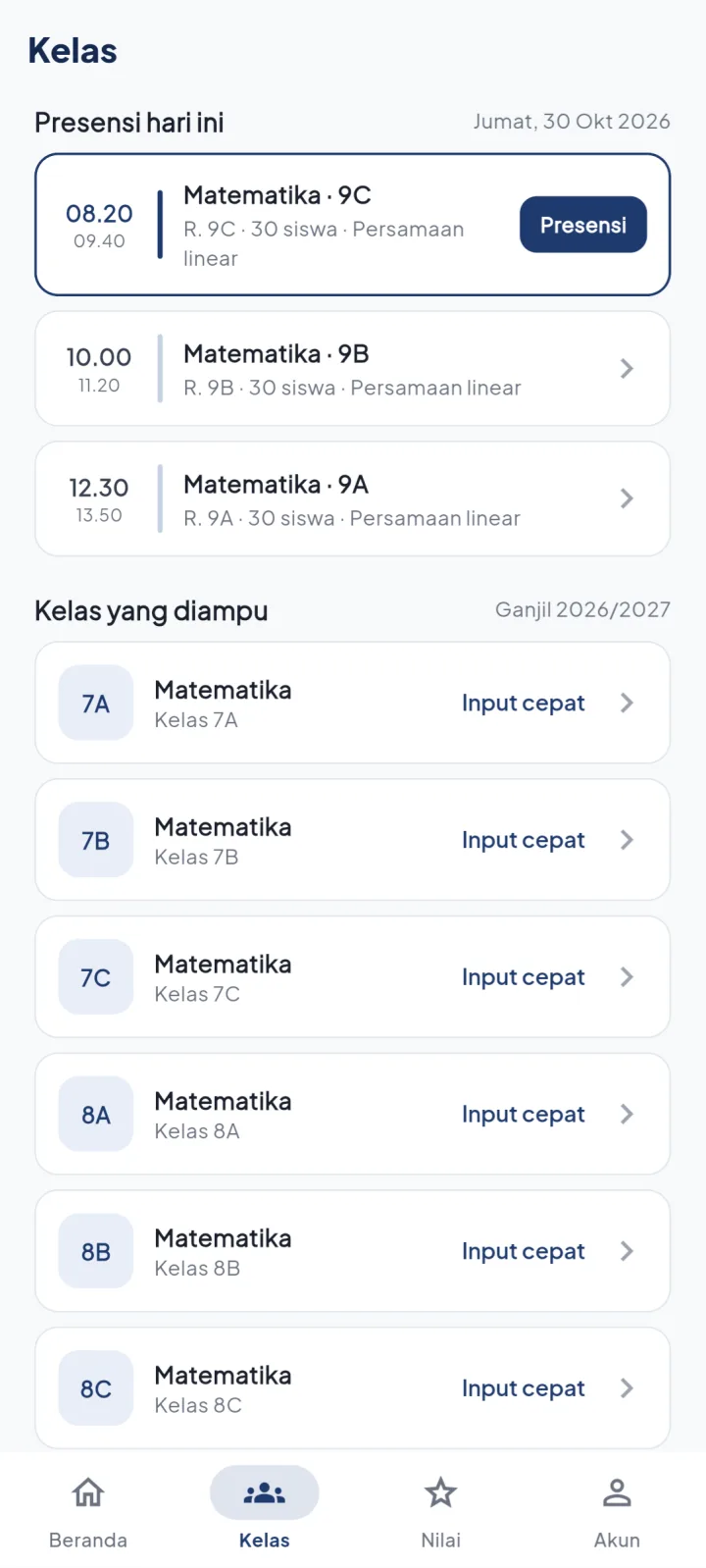 SIMSekolah — hp guru kelas