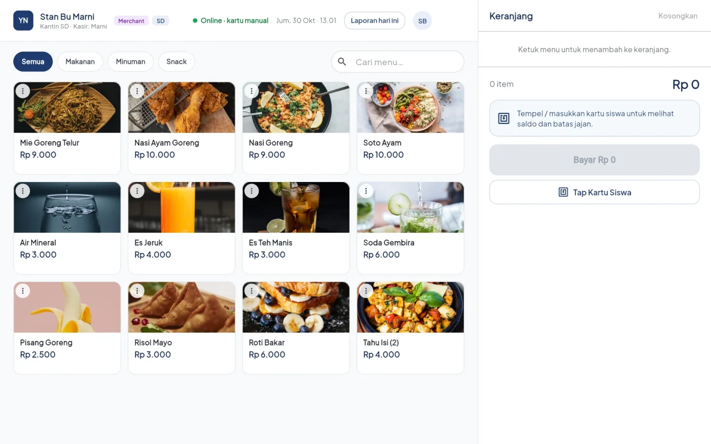 SIMSekolah — tab pos menu