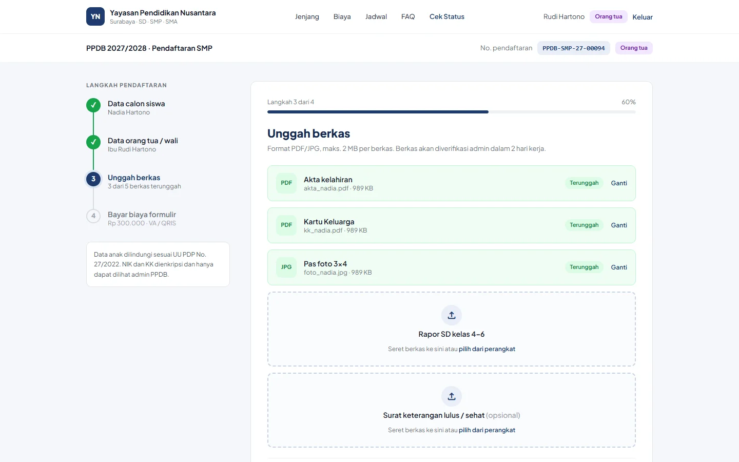 SIMSekolah — ppdb formulir berkas, dashboard web