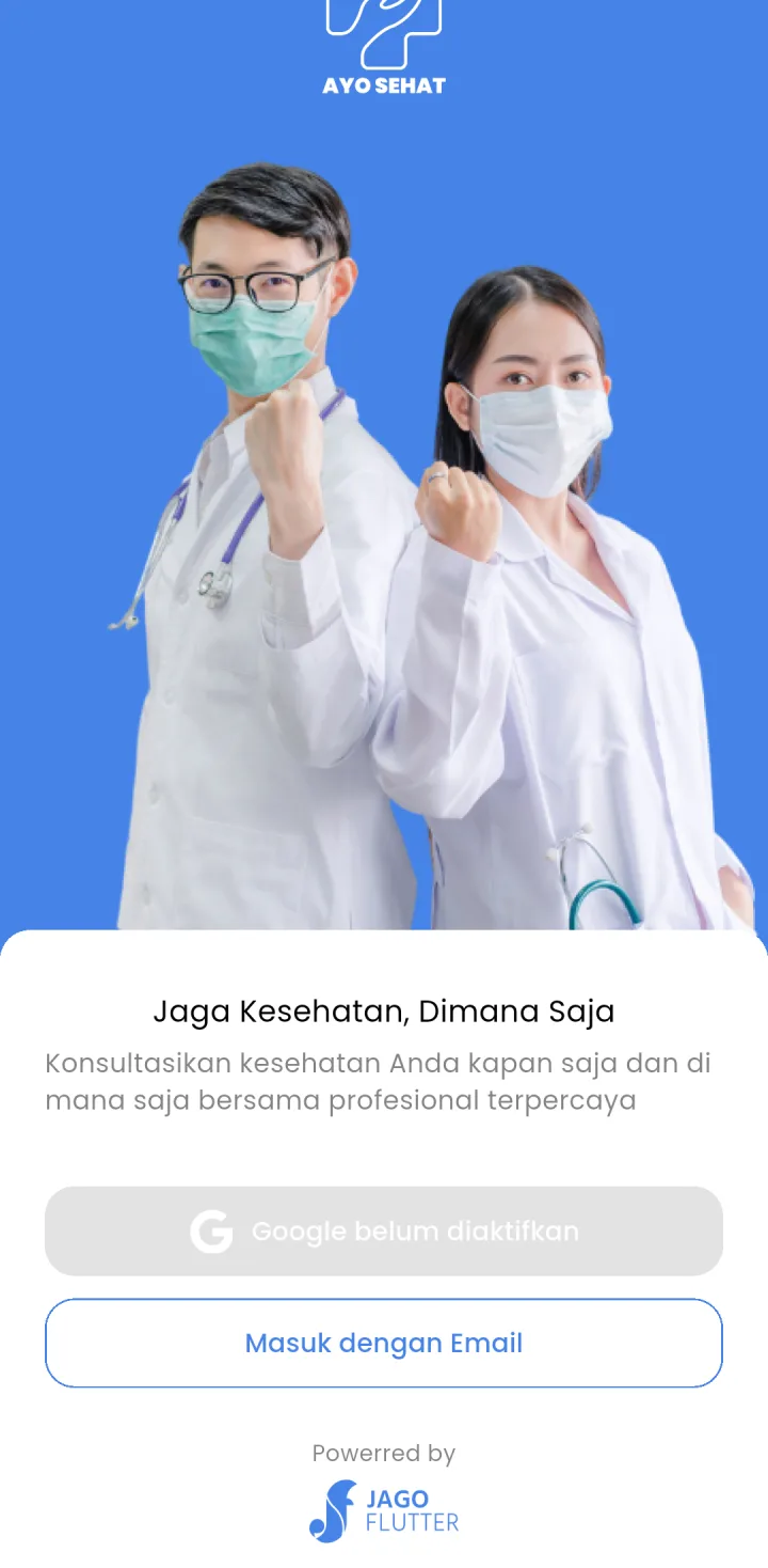 Telemedis Klinik — onboarding, aplikasi HP