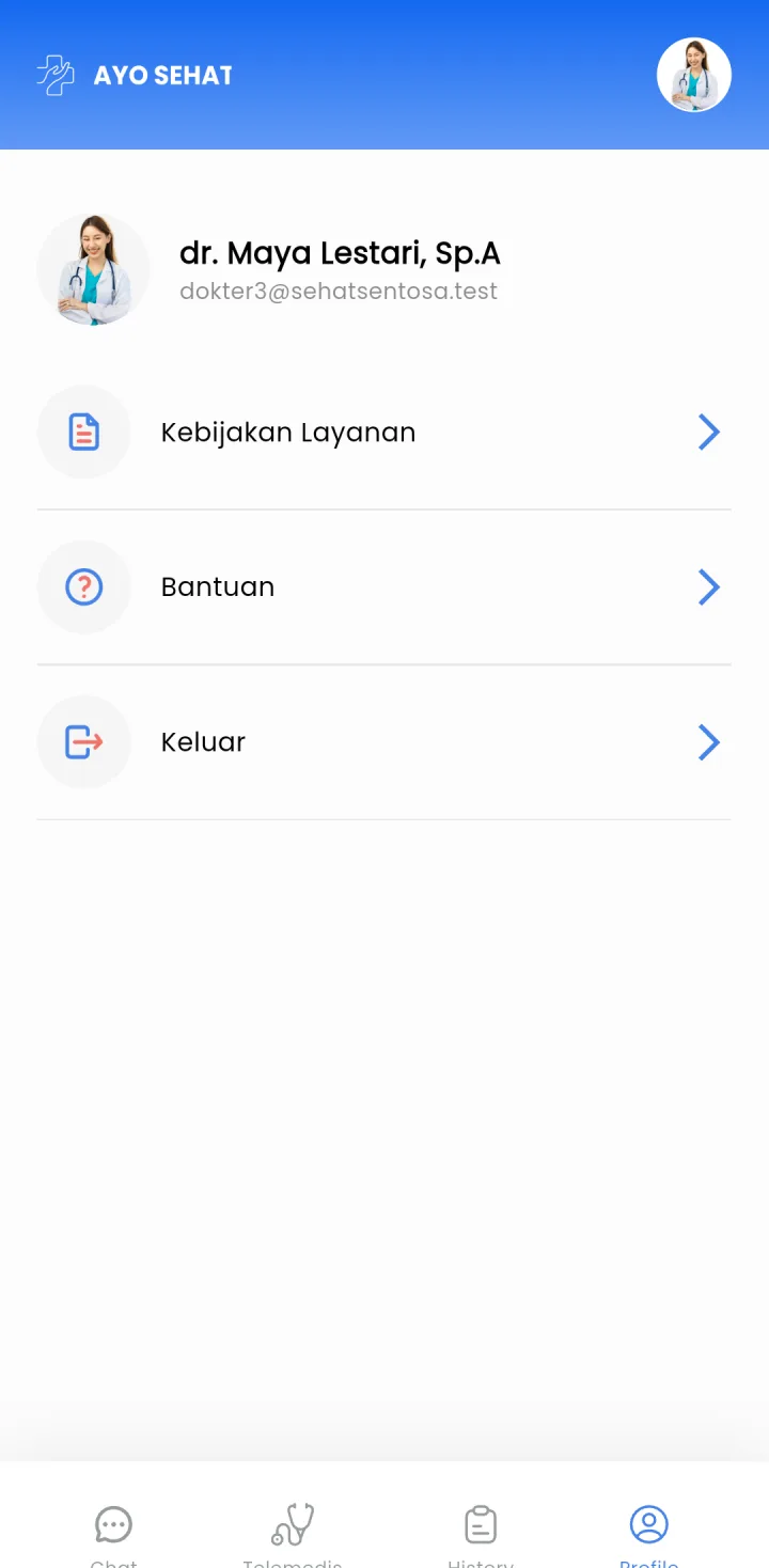 Telemedis Klinik — dokter profil