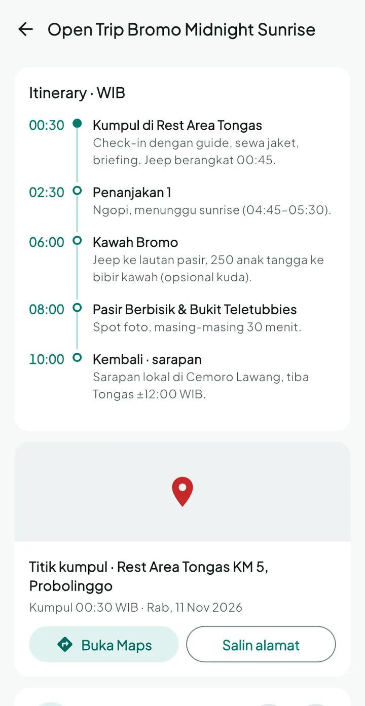 TourPro — tamu itinerary, aplikasi HP