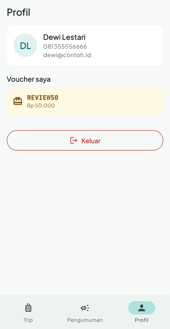 TourPro — tamu profil voucher, aplikasi HP