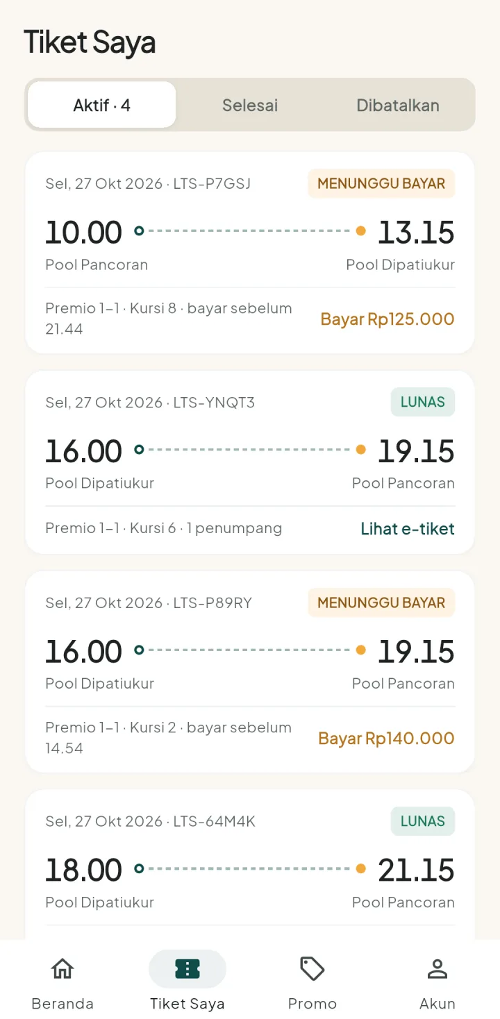 TravelPro — tiket saya, aplikasi HP
