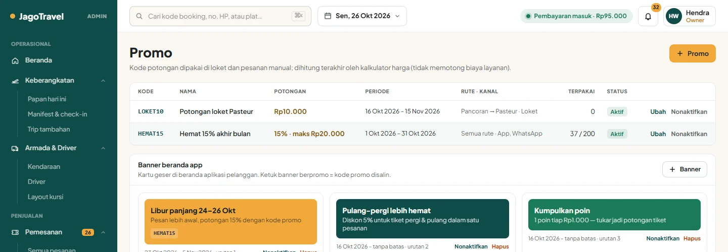 TravelPro — promo, dashboard web