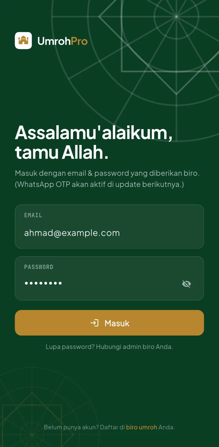 UmrohPro — masuk, aplikasi HP