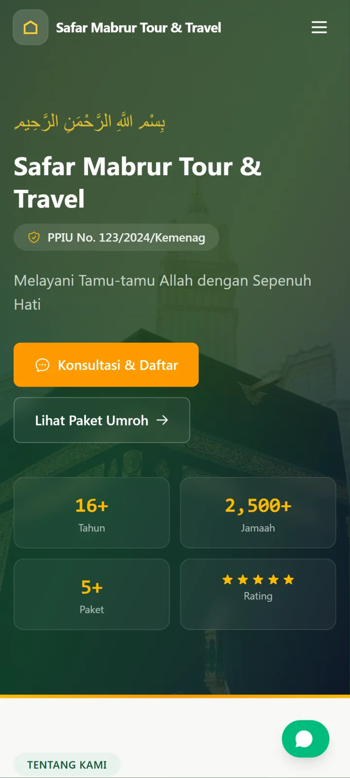 UmrohPro — hp landing biro, dashboard web