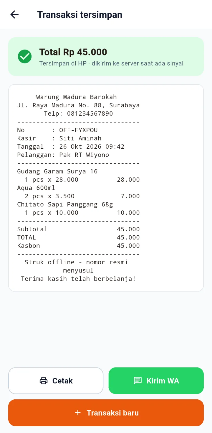 Tampilan WarungPro: Sinyal hilang, warung tetap jualan.