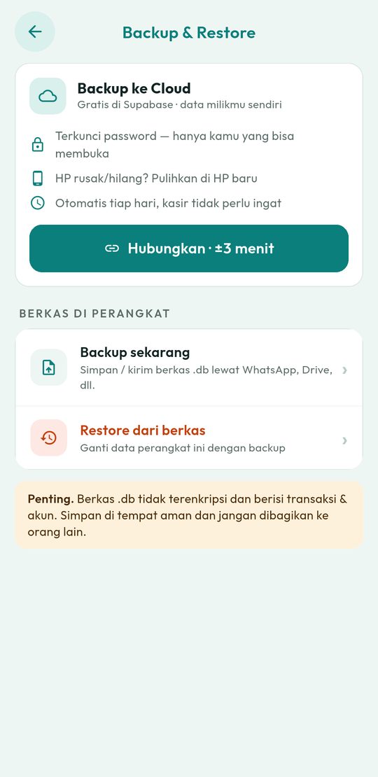 Menu Backup & Restore