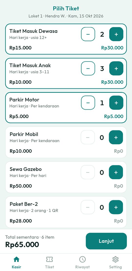 Kasir menjual & mencetak