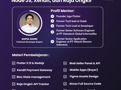 PROMO 199K FIC Batch 9 Fullstack Flutter Nodejs E-Commerce Flutter – Xendit – Raja Ongkir