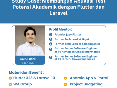 PROMO 199K FIC Batch 10 Fullstack Flutter Laravel – CBT Test Potensi Akademik