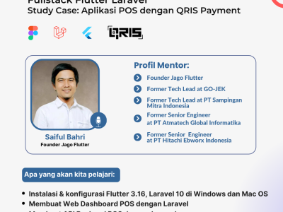 PROMO 400K FIC Batch 11 Fullstack Flutter Laravel – POS Cafe System, Printer Bluetooth & QRIS Payment