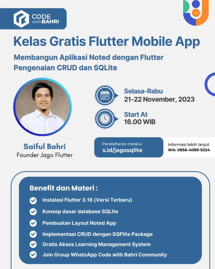 Kelas Flutter Basic SQLite – Study Case Noted App – Jago Flutter