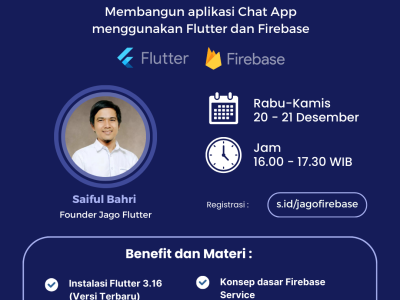 Gratis Kelas Flutter Basic Firebase – Study Case Aplikasi Chatting Realtime