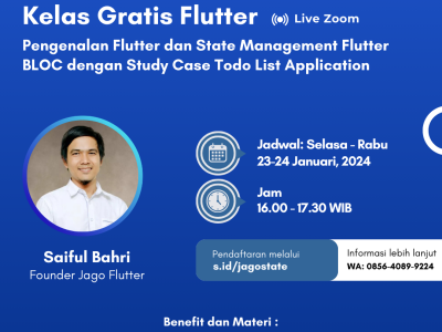 Gratis Flutter Basic State Management – Study Case Todo List App with Flutter BLOC